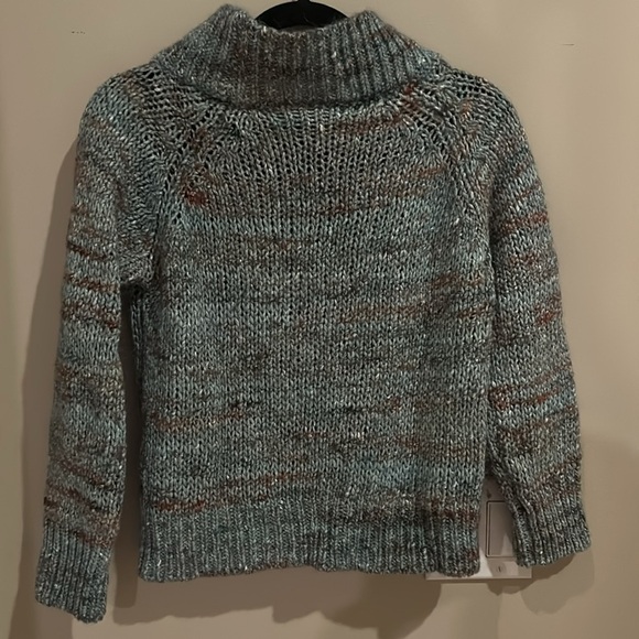 Moth Anthropologie Chunky Knit Marled Green Sweater Size Small - Picture 8 of 9
